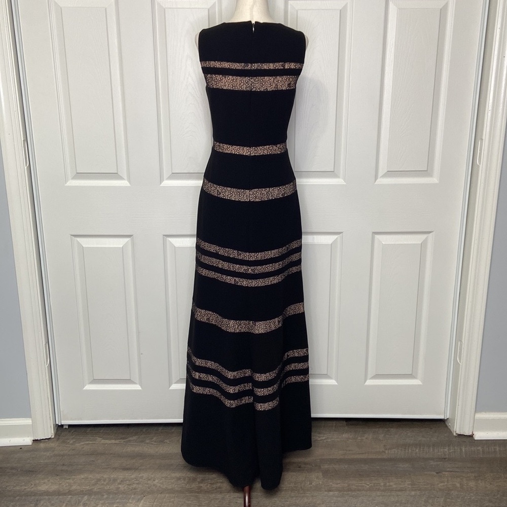 BCBGMaxAzria Katiana Lace Inset Sleeveless Gown - Picture 5 of 7